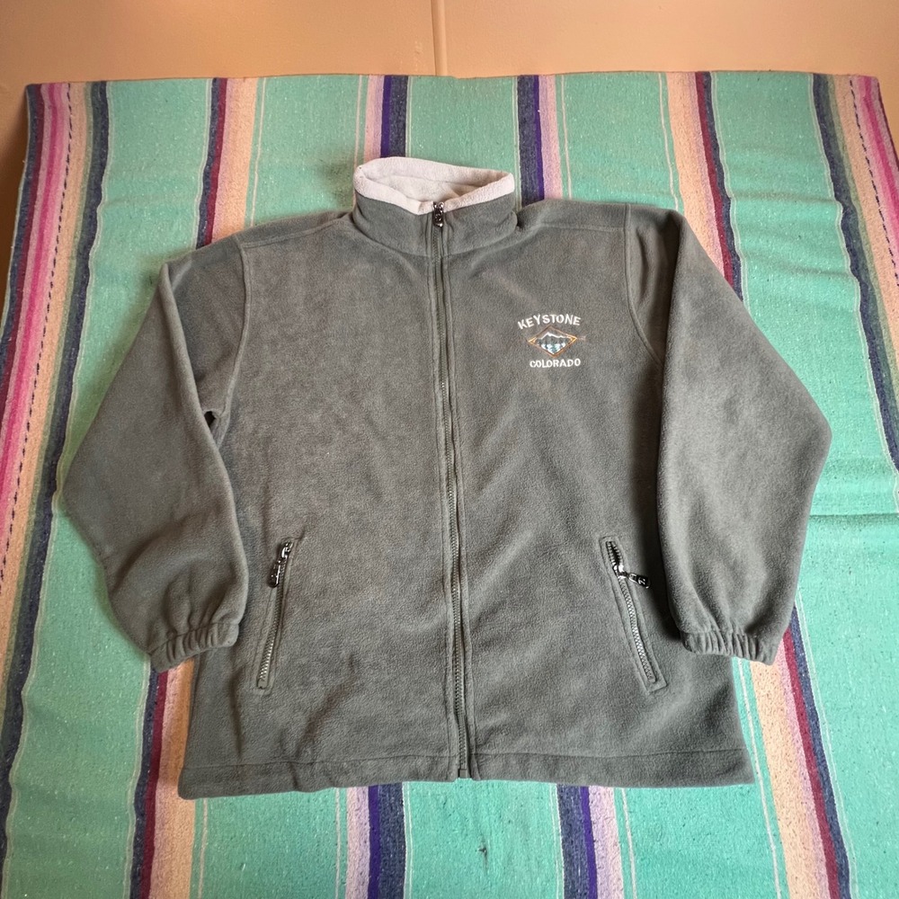 Dimco Apparel Fleece Jacket Unisex Medium Gray Keystone Colorado Full Zip Mock